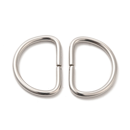 Honeyhandy 304 Stainless Steel D Rings, Buckle Clasps, for Webbing, Strapping Bags, Garment Accessories, Stainless Steel Color, 28.5x37.5x3.5mm, Inner Diameter: 22x31mm