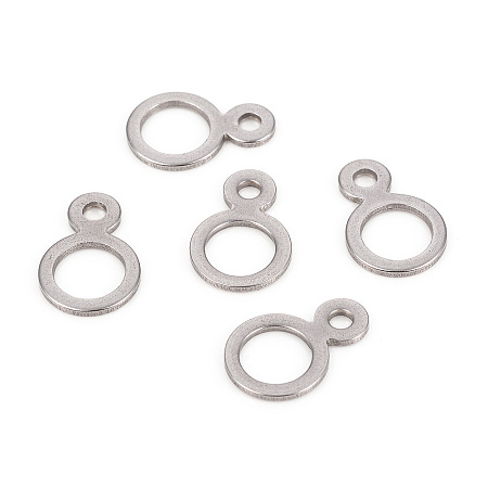 Honeyhandy 304 Stainless Steel Hanger Rings, Ring, Stainless Steel Color, 14x9.5x6.5x1mm, Hole: 2mm, Inner Diameter: 6.5mm