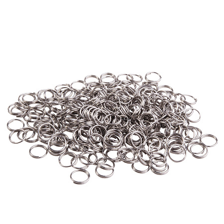 PandaHall Elite 270Pcs 304 Stainless Steel Close but Unsoldered Split Ring Chain Part Double Loops 7x0.6mm for Connecting Clasp,Lanyards,Crystal Curtain,Earrings,Charms, Links and Other Jewelry Making