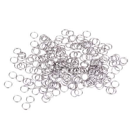 PandaHall Elite 304 Stainless Steel Double Loops Jump Rings 8x0.6mm for Jewelry Making, about 270pcs/bag