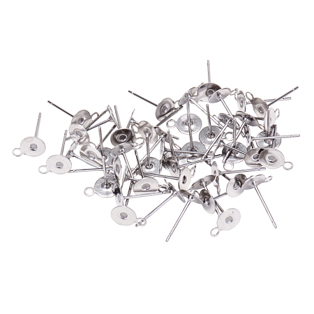 PandaHall Elite 304 Stainless Steel Earrings Studs Components 12x8x8mm Lever Back Earring Findings 50pcs/bag