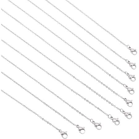 UNICRAFTALE 20pcs 1.6 mm About 40.5 cm(15.9 Inches) 304 Stainless Steel Necklace Chain Cable Chain Necklace with Lobster Clasps Necklace Chain for Men and Women Extender Chain 50 mm