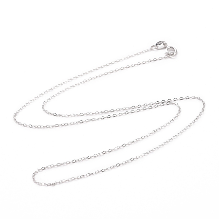 Honeyhandy 925 Sterling Silver Cable Chains Necklace for Women, Platinum, 17.72 inch(45cm)
