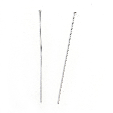 Honeyhandy 304 Stainless Steel Flat Head Pins, Stainless Steel Color, 50x0.7mm, Head: 1.2mm