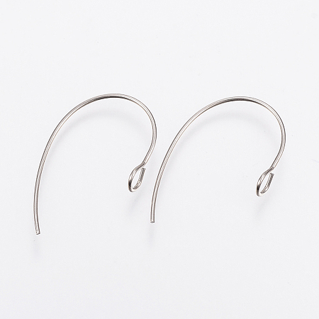 304 Stainless Steel Earring Hooks, Ear Wire, with Vertical Loop