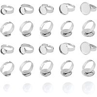 UNICRAFTALE 12 Sets 3 Sizes 12/14/16mm Stainless Steel Bracelets with Clear Glass Cabochons Bracelet Bezel Settings Tray Blank Bracelets for Jewelry Making Stainless Steel Color