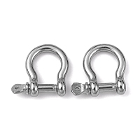 Honeyhandy 304 Stainless Steel D-Ring Anchor Shackle Clasps, Stainless Steel Color, 25x23x7.5mm