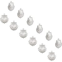 UNICRAFTALE 30pcs Stainless Steel Pendants Shell Shape Charms Stainless Steel Color Pendants Metal Charms for DIY Jewelry Making Hole 1mm