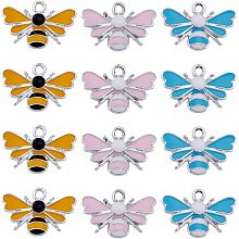 SUNNYCLUE 1 Box 30Pcs Bee Charms Bee Charm Bulk Insect Charms Honeybee Charms Honey Bee Charm Bee Enamel Charm Silver Spring Charms for Jewelry Making Charms DIY Earrings Bracelet Necklace Crafts