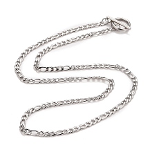 Honeyhandy Non-Tarnish 304 Stainless Steel Chain Necklaces, Stainless Steel Color, 19.64 inch(49.9cm)