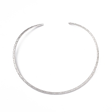 Honeyhandy 304 Stainless Steel Hammered Wire Necklace Making, Rigid Necklaces, Minimalist Choker, Cuff Collar, Stainless Steel Color, 0.38cm, Inner Diameter: 5-1/2 inch(14cm)