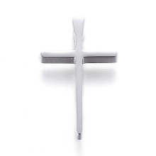 Honeyhandy 304 Stainless Steel Pendants, Cross, Stainless Steel Color, 18x12x3mm, Hole: 1.5mm