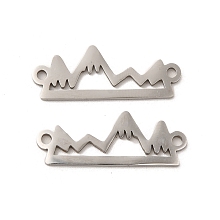 Honeyhandy 201 Stainless Steel Connector Charms, Hollow Mountain Links, Stainless Steel Color, 21.5x8x1mm, Hole: 1.4mm