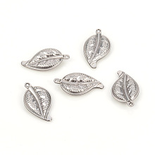 Honeyhandy 304 Stainless Steel Pendants, Leaf, Stainless Steel Color, 23.8x13.5x4.2mm, Hole: 1mm