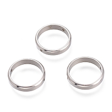 Honeyhandy 304 Stainless Steel Bead Frames, Ring, Stainless Steel Color, 14x3mm, Hole: 1mm