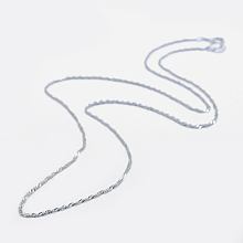 Honeyhandy 925 Sterling Silver Singapore Chain Necklaces, Water Wave Chain Necklaces, with Spring Ring Clasps, Carved 925, Platinum, 18 inch(45cm)