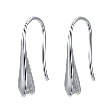 Honeyhandy 925 Sterling Silver Earring Hooks, Carved with 925, Platinum, 18.5x5x3mm, Pin: 0.8mm