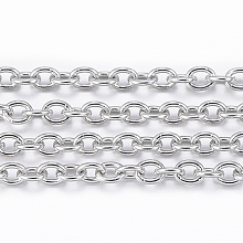 Honeyhandy 304 Stainless Steel Cable Chains, Soldered, Oval, Stainless Steel Color, 2.5x2x0.5mm