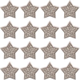 GORGECRAFT 1 Box 16Pcs Rhinestone Star Buttons Sliver Crystal Alloy Shank Button Decorative Replacement Buttons for DIY Sewing Crafts Sweater Uniform Jacket Clothing Hat Embellishments Jewelry Making