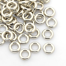 Honeyhandy CCB Plastic Linking Rings, Platinum, 8x2mm, Hole: 4mm