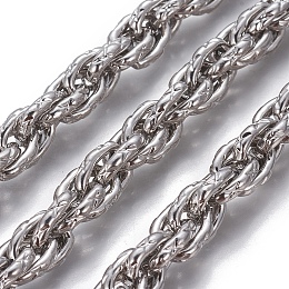 Honeyhandy 304 Stainless Steel Rope Chains, Unwelded, Stainless Steel Color, 10~10.5x8x2mm