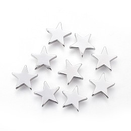 Honeyhandy Brass Charms, Long-Lasting Plated, Star, Real Platinum Plated, 11.5x12x2.5mm, Hole: 1.2mm