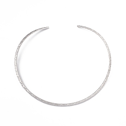 Honeyhandy 304 Stainless Steel Hammered Wire Necklace Making, Rigid Necklaces, Minimalist Choker, Cuff Collar, Stainless Steel Color, 0.38cm, Inner Diameter: 5-1/2 inch(14cm)