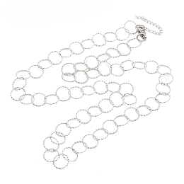 Honeyhandy Non-Tarnish 304 Stainless Steel Necklaces, Rolo Chains, Stainless Steel Color, 28.35x0.51 inch(72x1.3cm)