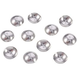 UNICRAFTALE 500pcs Stainless Steel Bead Caps Apetalous Beads Silver Tones End Caps for DIY Bracelet Jewelry Making 8x2.4mm, Hole 0.8mm