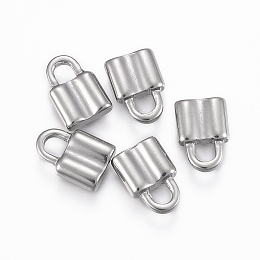 Honeyhandy 304 Stainless Steel Pendants, Padlock, Stainless Steel Color, 12x8x3mm, Hole: 3.5x3mm