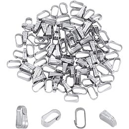 UNICRAFTALE 100pcs 6mm Stainless Steel Snap on Bails Clip Bail Pushed Clasps Pendant Bails Connectors Stainless Steel Color for Pendant Jewelry Making Hole 2x5.5mm