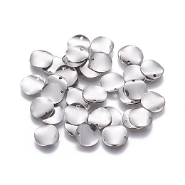 Honeyhandy 201 Stainless Steel Charms, Stamping Blank Tag, Flat Round, Stainless Steel Color, 10x0.2mm, Hole: 1.2mm