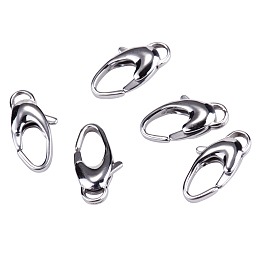 PandaHall Elite 5 Pcs 304 Stainless Steel Oval Shape Lobster Claw Clasps Size 20x10mm for Jewelry Making Findings