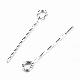 Honeyhandy 304 Stainless Steel Eye Pin, Stainless Steel Color, 22mm, Hole: 1.9x2mm, Pin: 0.7mm, about 250pcs/20g