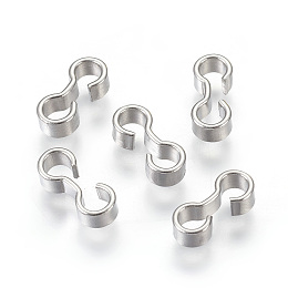 Honeyhandy 304 Stainless Steel Quick Link Connectors, Chain Findings, Number 3 Shaped Clasps, Stainless Steel Color, 3x12x5mm, Hole: 3mm