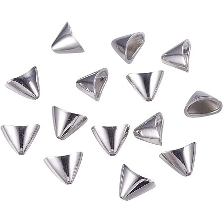 Pandahall Elite 50pcs Bullet Spike Cone Studs Beads Spacer Cone Bead Metal Terminator End Caps for Bracelet Jewelry Making DIY Craft Making