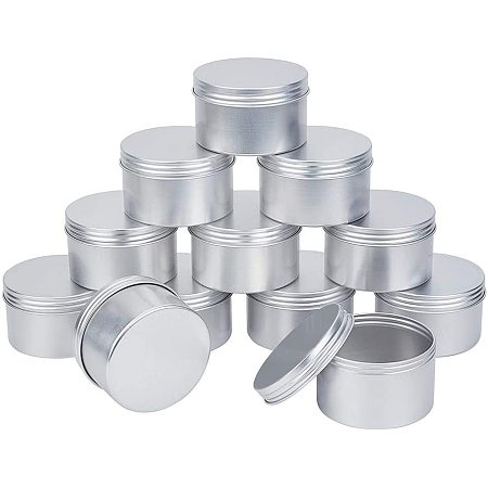 PandaHall Elite 12 Pack 6 oz Round Metal Tins Tins with Solid Screw Lids Empty Tin Containers for Candles Arts Crafts, Storage, Cosmetics Party Favors Tins