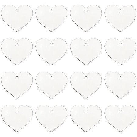 BENECREAT 30 Pack Heart Stamping Blank Tag Pendant Charms 16.5x19.5mm/0.65x0.75