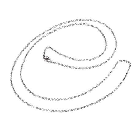 ARRICRAFT 10pcs 304 Stainless Steel Cable Chain Necklaces, with Lobster Claw Clasps, Stainless Steel Color, 29.92