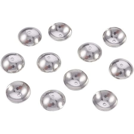 UNICRAFTALE 500pcs Stainless Steel Bead Caps Apetalous Beads Silver Tones End Caps for DIY Bracelet Jewelry Making 8x2.4mm, Hole 0.8mm