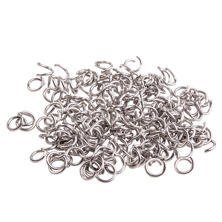 PandaHall Elite 200 Pcs 304 Stainless Steel Close but Unsoldered Jump Rings 7x1mm for Jewelry Making