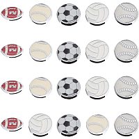 Nbeads 30Pcs Ball Game Theme Slider Charms, 4 Types Baseball Football Volleyball Rugby Alloy Enamel Slider Charm for 7.5mm-8.5mm Slider Bracelets