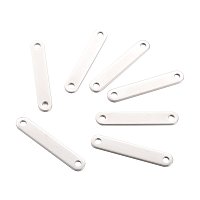 ARRICRAFT 10 pcs 304 Stainless Steel Over Links Stamping Tag Connector with 1/1 Loop, 40x7x1.5mm, Hole: 3mm