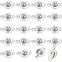 NBEADS 20 Pcs 304 Stainless Steel Snap Clasps, Stainless Steel Snap Button Fastener Clasp for Necklace Bracelet DIY Craft