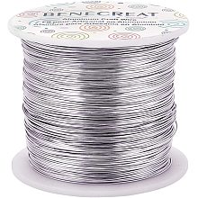 BENECREAT 22 Gauge 850FT Aluminum Wire Anodized Jewelry Craft Making Beading Floral Colored Aluminum Craft Wire - Silver