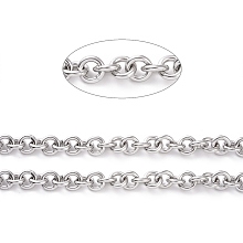 Honeyhandy 304 Stainless Steel Rolo Chains, with Spool, for Jewelry Making, Unwelded, Stainless Steel Color, 8.5x2mm, about 16.4 Feet(5m)/roll