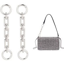 UNICRAFTALE 2Pcs Bag Extender Chains Alloy Purse Chain Strap 12cm Platinum Crossbody Shoulder Bag Strap Extender Chains with Connector Ring for Bag Straps Replacement Accessories