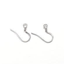 Honeyhandy 304 Stainless Steel French Earring Hooks, with Horizontal Loop, Flat Earring Hooks, Stainless Steel Color, 14x17x2mm, Hole: 2mm, 20 Gauge, Pin: 0.8mm