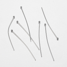 Honeyhandy 304 Stainless Steel Ball Head Pins, Stainless Steel Color, 40x0.7mm, 21 Gauge, Head: 2mm