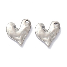 Honeyhandy 304 Stainless Steel Pendants, Heart, Stainless Steel Color, 19x17x3mm, Hole: 1.8mm